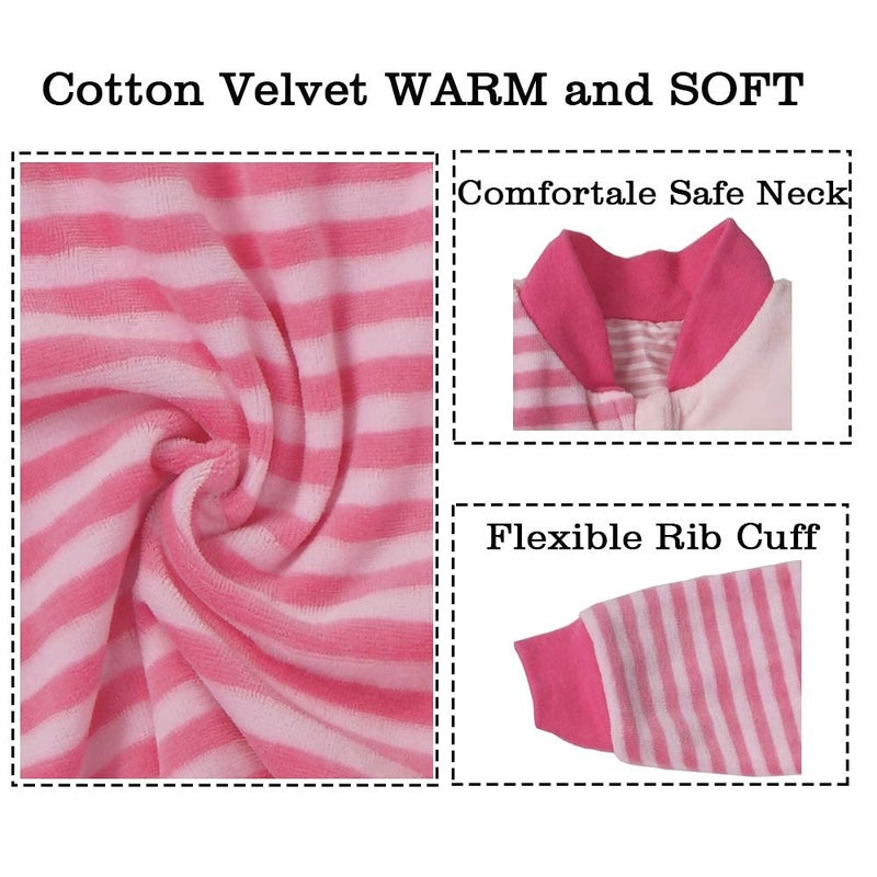 BLOOMSTAR Baby Sleep Sack Long Sleeves (18-36 Months) Cotton Velvet Wearable Blanket with Arms Toddler, 4 Seasons, 3t,Tog 2.0 Warm Soft, Girl Pink Color, 2 way zip S 18-24M - Image 5